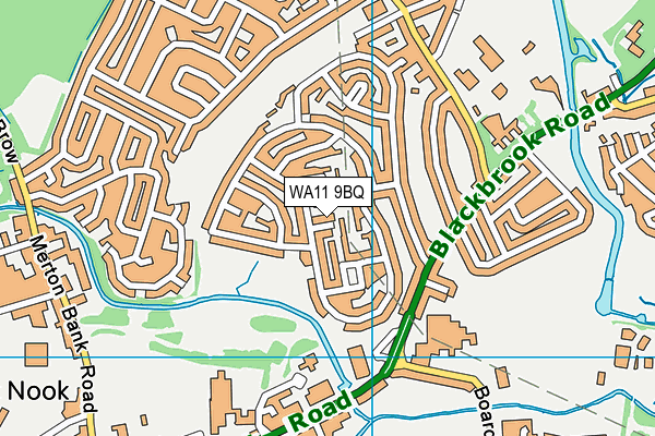 WA11 9BQ map - OS VectorMap District (Ordnance Survey)