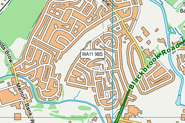 WA11 9BS map - OS VectorMap District (Ordnance Survey)