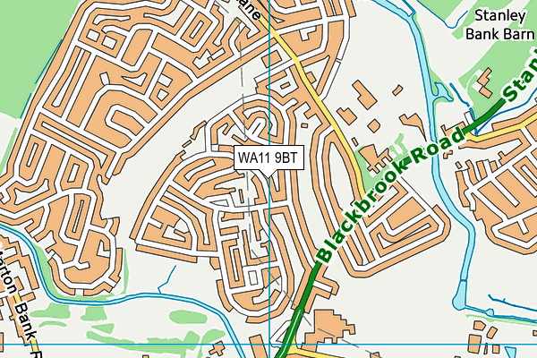 WA11 9BT map - OS VectorMap District (Ordnance Survey)