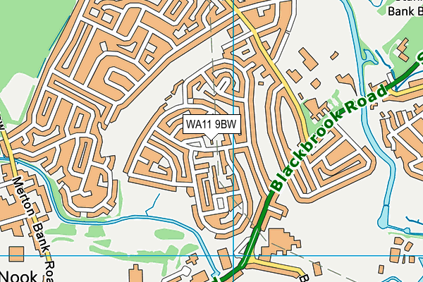 WA11 9BW map - OS VectorMap District (Ordnance Survey)
