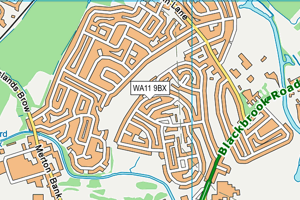 WA11 9BX map - OS VectorMap District (Ordnance Survey)