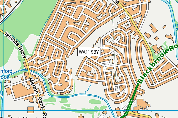 WA11 9BY map - OS VectorMap District (Ordnance Survey)