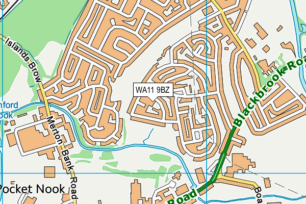 WA11 9BZ map - OS VectorMap District (Ordnance Survey)