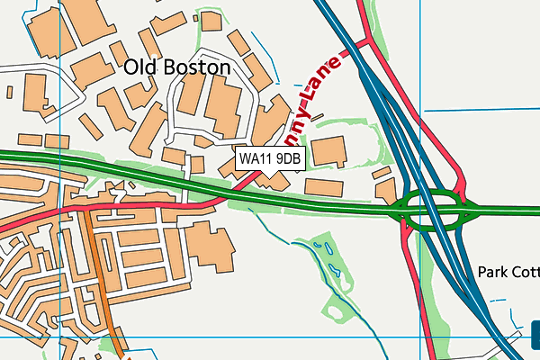 WA11 9DB map - OS VectorMap District (Ordnance Survey)
