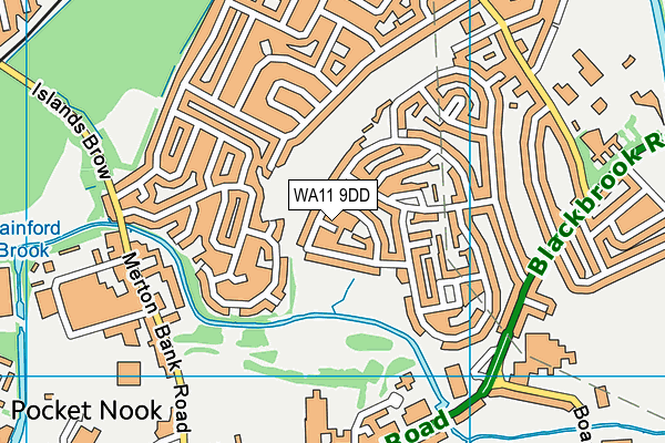 WA11 9DD map - OS VectorMap District (Ordnance Survey)