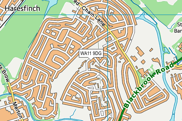 WA11 9DG map - OS VectorMap District (Ordnance Survey)