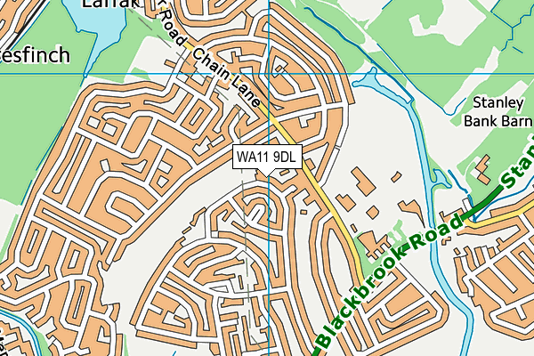 WA11 9DL map - OS VectorMap District (Ordnance Survey)