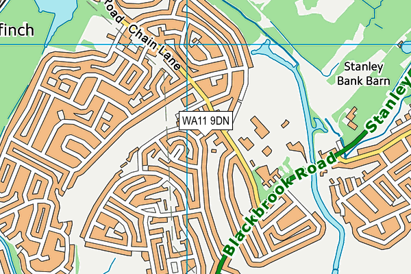 WA11 9DN map - OS VectorMap District (Ordnance Survey)