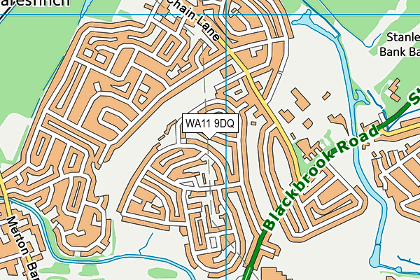 WA11 9DQ map - OS VectorMap District (Ordnance Survey)