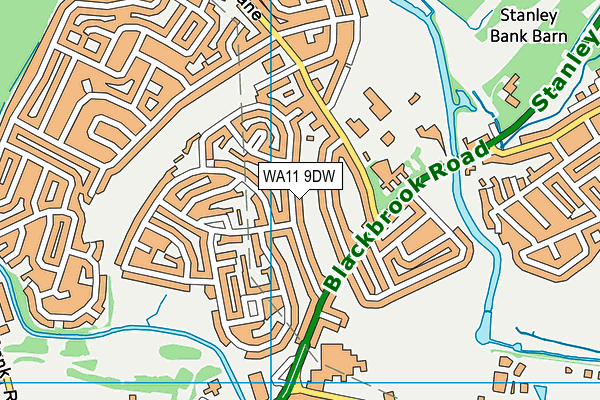 WA11 9DW map - OS VectorMap District (Ordnance Survey)