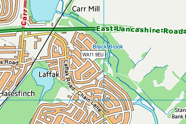 WA11 9EU map - OS VectorMap District (Ordnance Survey)