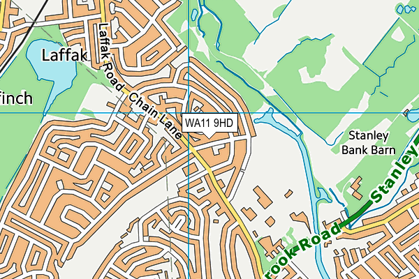 WA11 9HD map - OS VectorMap District (Ordnance Survey)