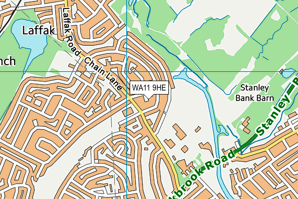 WA11 9HE map - OS VectorMap District (Ordnance Survey)