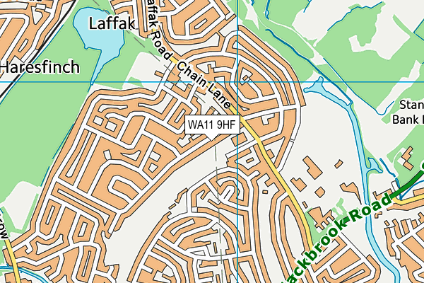 WA11 9HF map - OS VectorMap District (Ordnance Survey)
