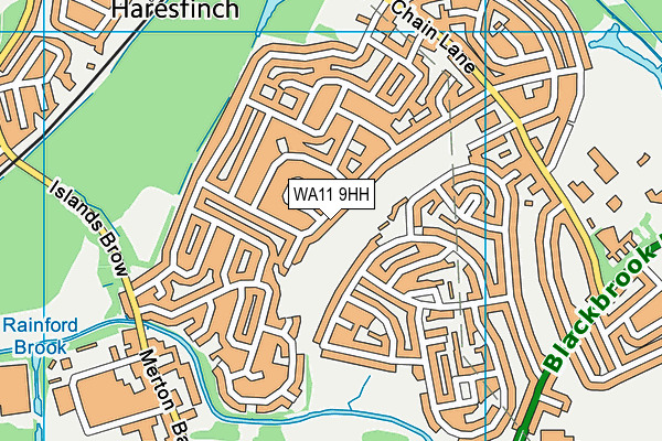 WA11 9HH map - OS VectorMap District (Ordnance Survey)