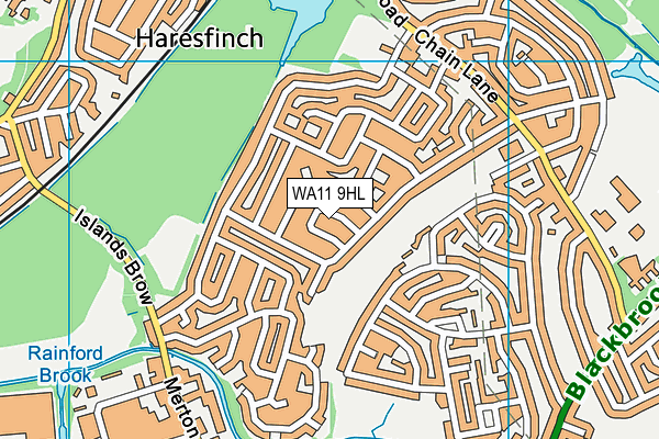 WA11 9HL map - OS VectorMap District (Ordnance Survey)