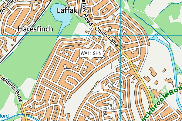 WA11 9HN map - OS VectorMap District (Ordnance Survey)
