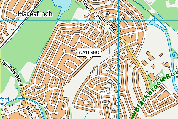 WA11 9HQ map - OS VectorMap District (Ordnance Survey)