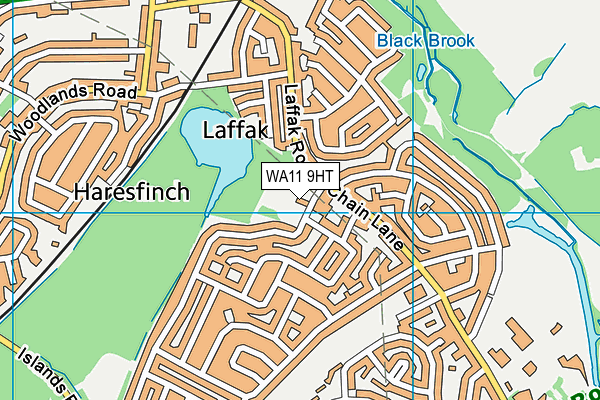 WA11 9HT map - OS VectorMap District (Ordnance Survey)