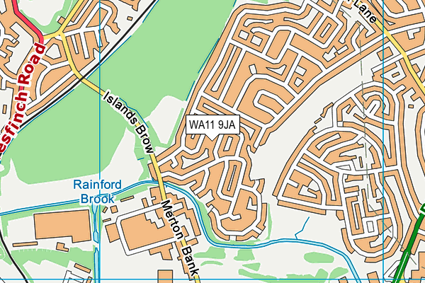 WA11 9JA map - OS VectorMap District (Ordnance Survey)