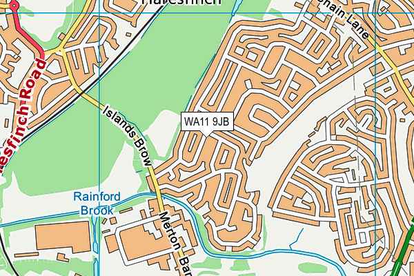 WA11 9JB map - OS VectorMap District (Ordnance Survey)