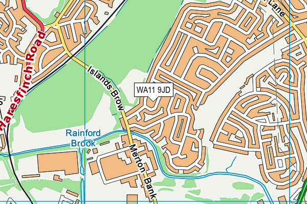 WA11 9JD map - OS VectorMap District (Ordnance Survey)
