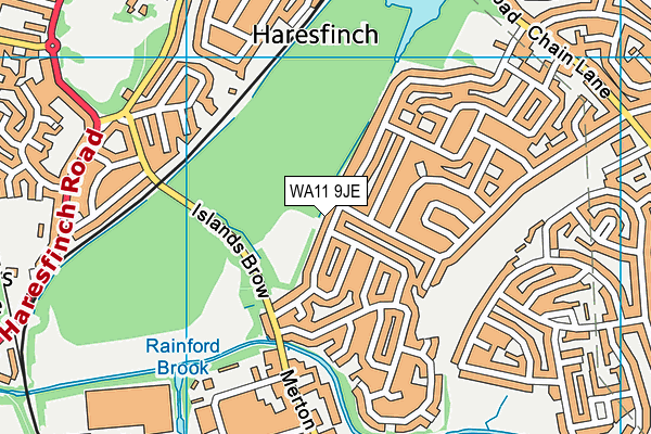 WA11 9JE map - OS VectorMap District (Ordnance Survey)