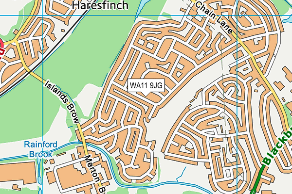 WA11 9JG map - OS VectorMap District (Ordnance Survey)