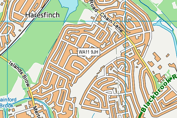 WA11 9JH map - OS VectorMap District (Ordnance Survey)
