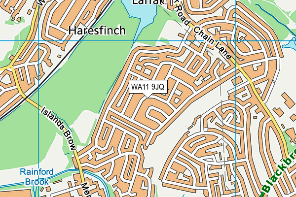 WA11 9JQ map - OS VectorMap District (Ordnance Survey)