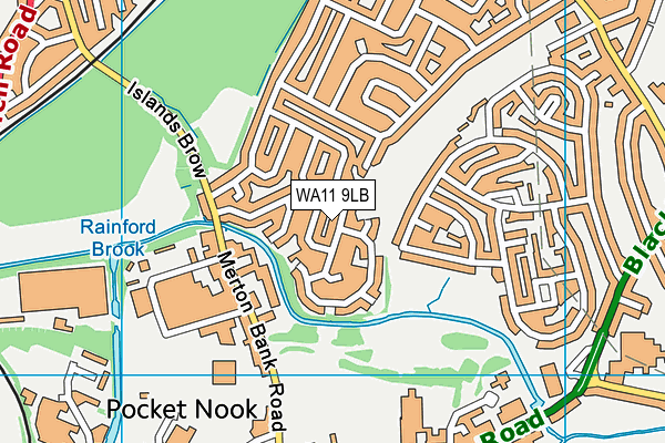 WA11 9LB map - OS VectorMap District (Ordnance Survey)