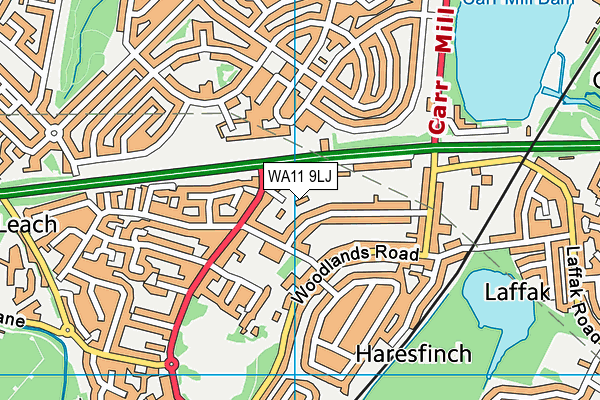 WA11 9LJ map - OS VectorMap District (Ordnance Survey)