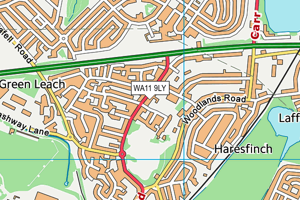 WA11 9LY map - OS VectorMap District (Ordnance Survey)
