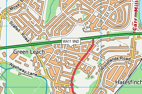 WA11 9ND map - OS VectorMap District (Ordnance Survey)