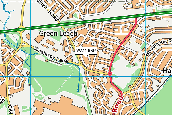 WA11 9NP map - OS VectorMap District (Ordnance Survey)