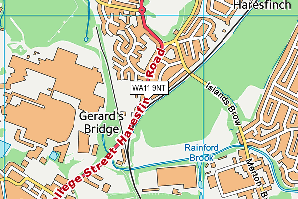 WA11 9NT map - OS VectorMap District (Ordnance Survey)