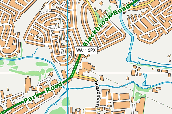 WA11 9PX map - OS VectorMap District (Ordnance Survey)
