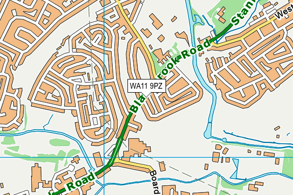 WA11 9PZ map - OS VectorMap District (Ordnance Survey)