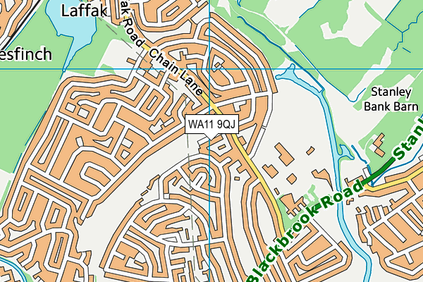 WA11 9QJ map - OS VectorMap District (Ordnance Survey)