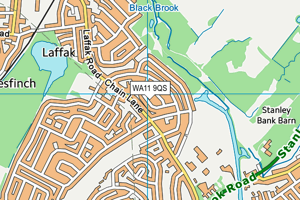 WA11 9QS map - OS VectorMap District (Ordnance Survey)