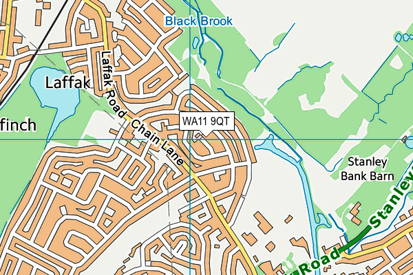 WA11 9QT map - OS VectorMap District (Ordnance Survey)