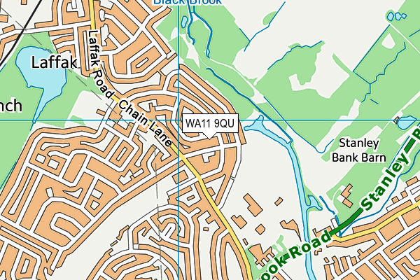 WA11 9QU map - OS VectorMap District (Ordnance Survey)