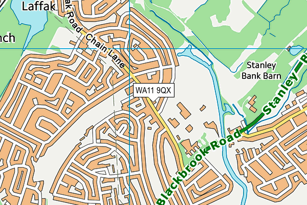 WA11 9QX map - OS VectorMap District (Ordnance Survey)