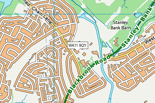 WA11 9QY map - OS VectorMap District (Ordnance Survey)