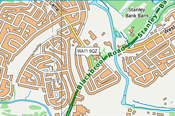 WA11 9QZ map - OS VectorMap District (Ordnance Survey)