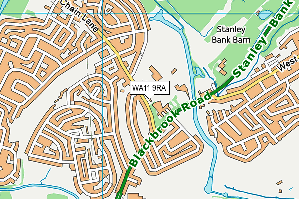 WA11 9RA map - OS VectorMap District (Ordnance Survey)