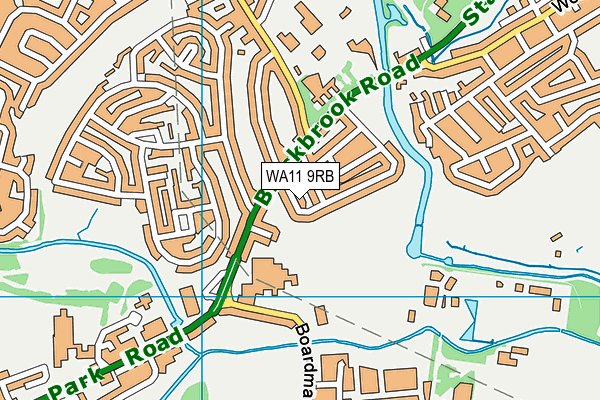 Blackbrook Mcdonald Ave Playing Fields map (WA11 9RB) - OS VectorMap District (Ordnance Survey)