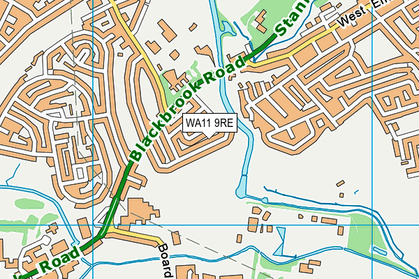 WA11 9RE map - OS VectorMap District (Ordnance Survey)