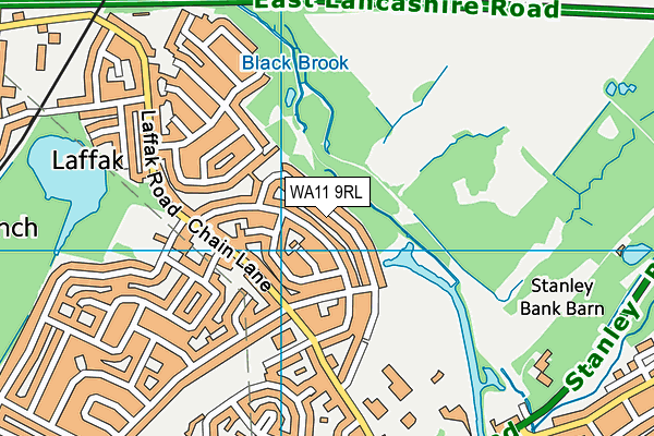 WA11 9RL map - OS VectorMap District (Ordnance Survey)