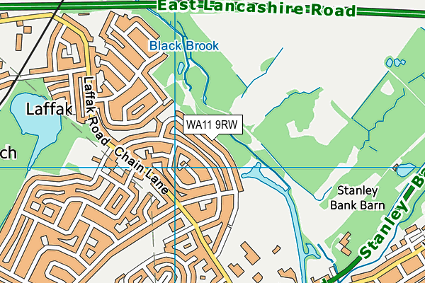 WA11 9RW map - OS VectorMap District (Ordnance Survey)